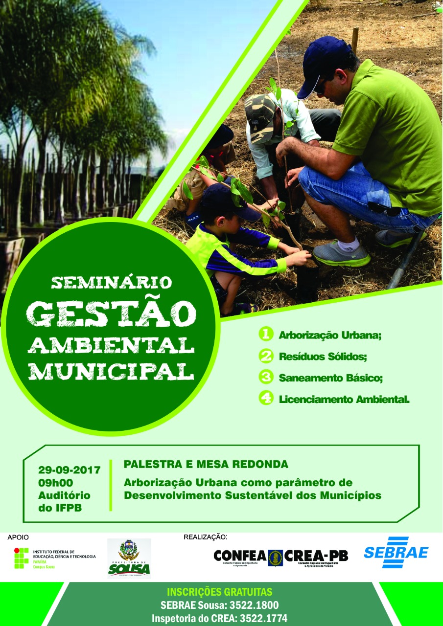 Crea promove Seminário de Gestão Ambiental Municipal em Sousa