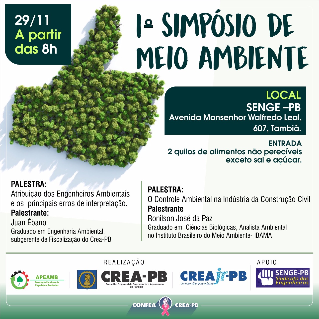 Crea-PB promove 1º Simpósio de Meio Ambiente