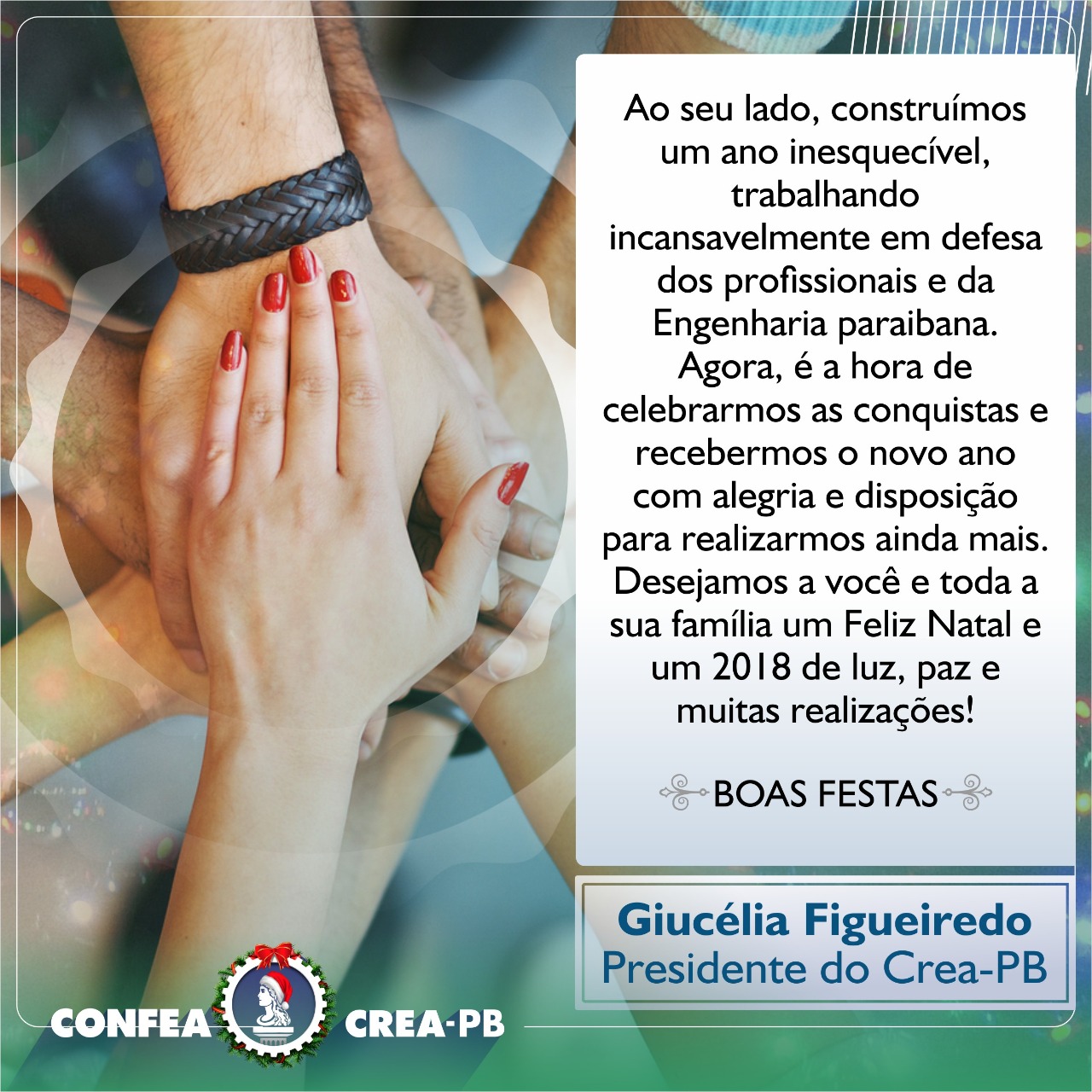Crea-PB deseja BOAS FESTAS a todos!