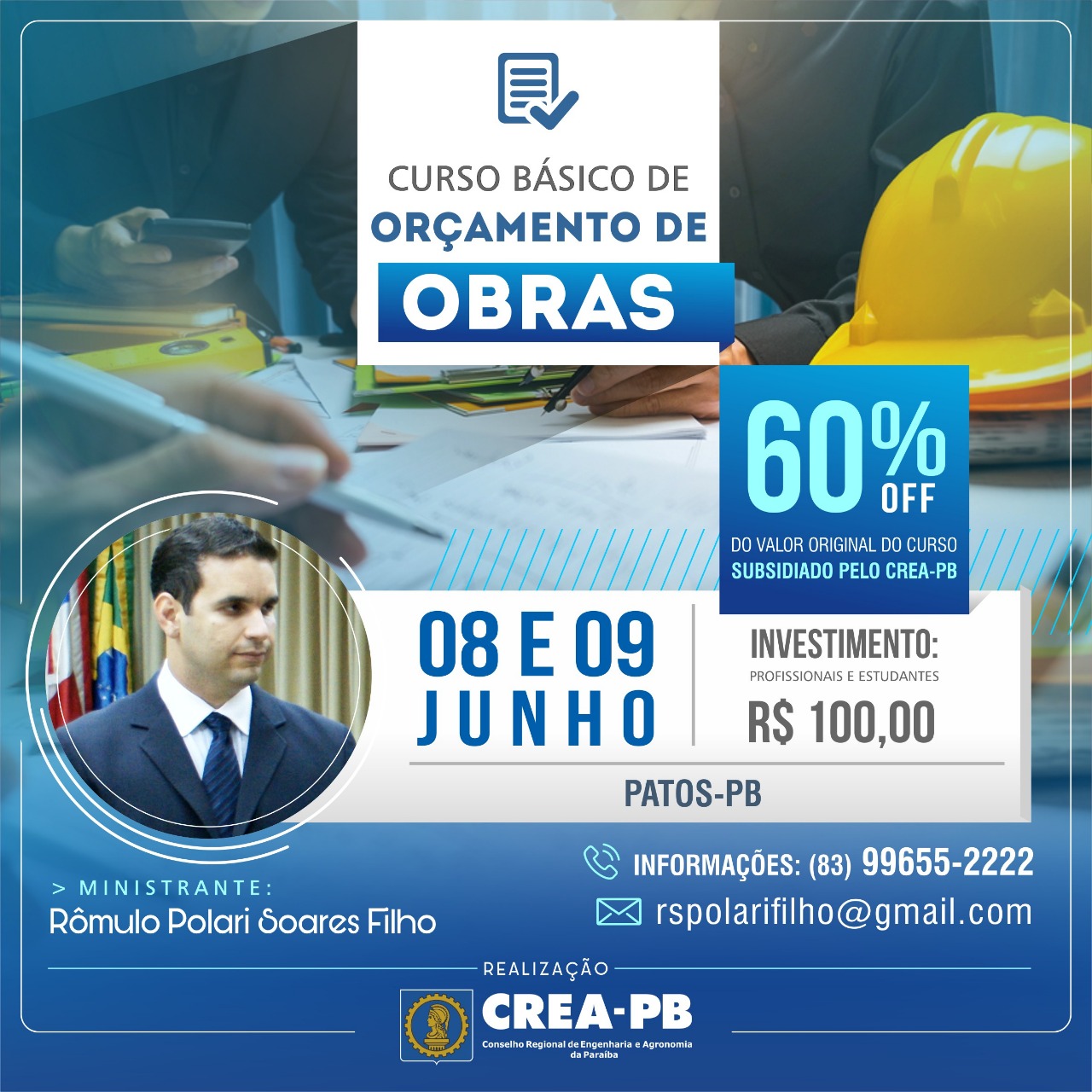 Patos recebe “Curso Básico de Orçamento de Obras”