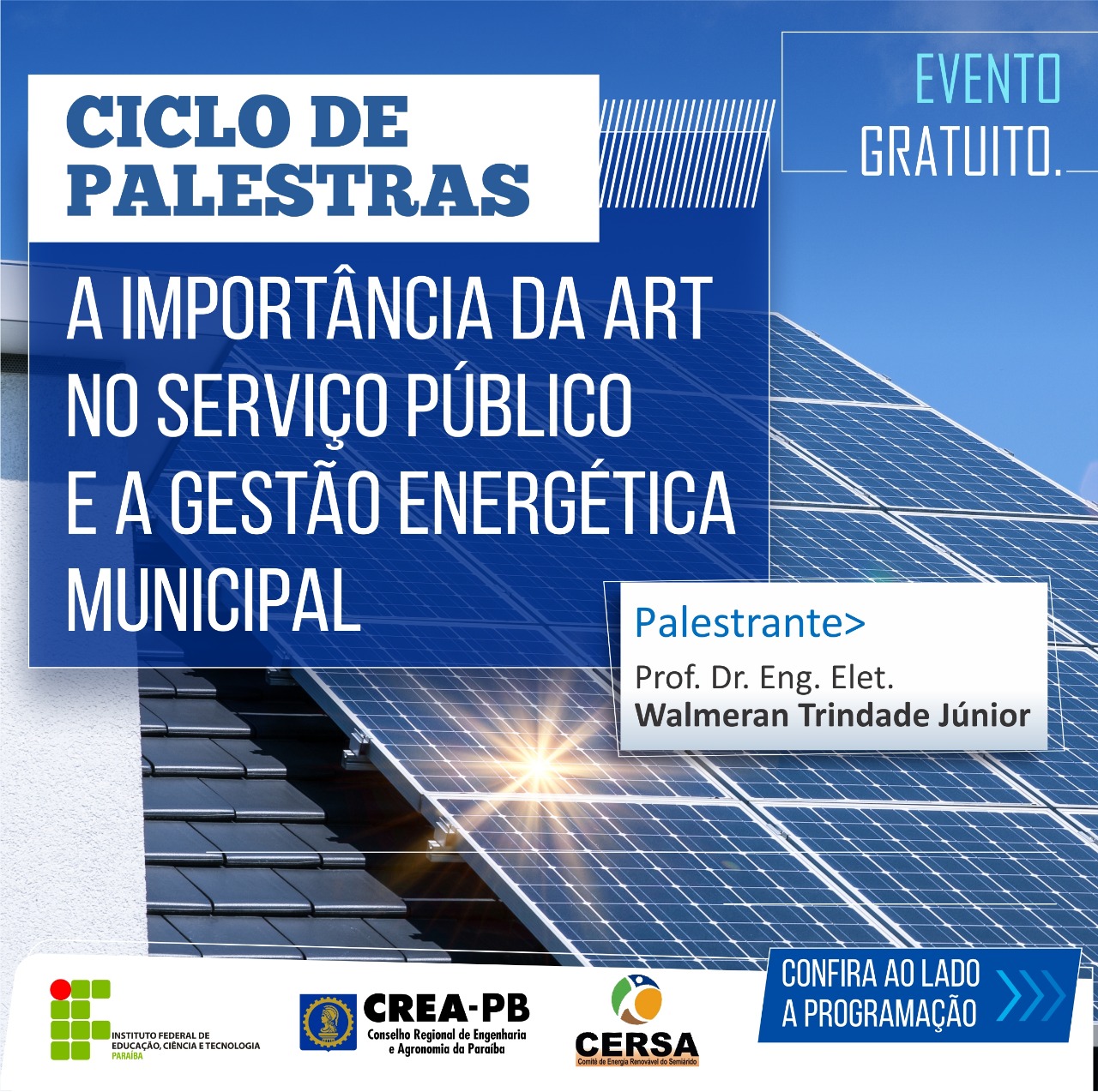 Crea-PB promove ciclo de palestras sobre Gestão Energética Municipal