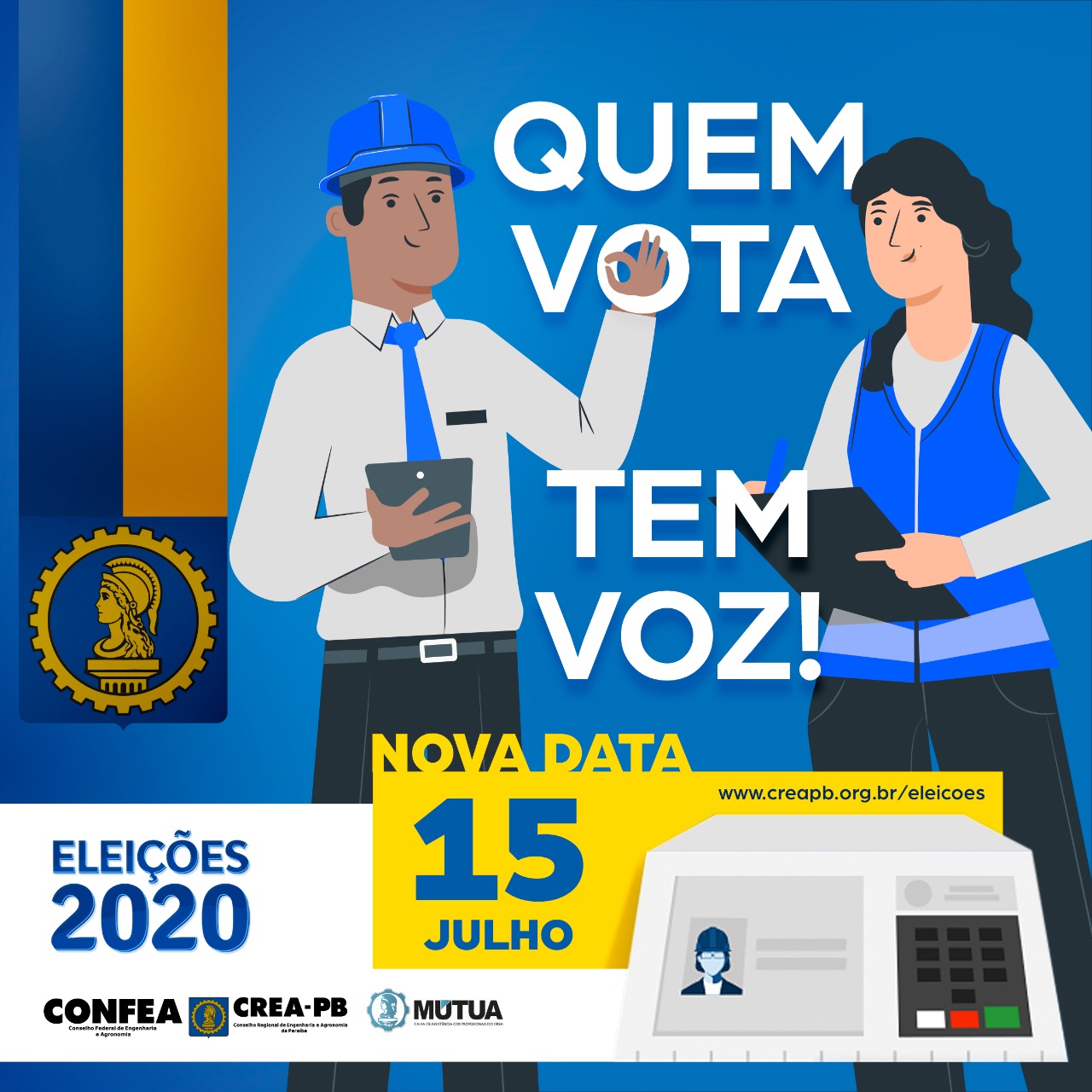 Eleições do Sistema Confea/Crea e Mútua acontecerão no dia 15 de julho