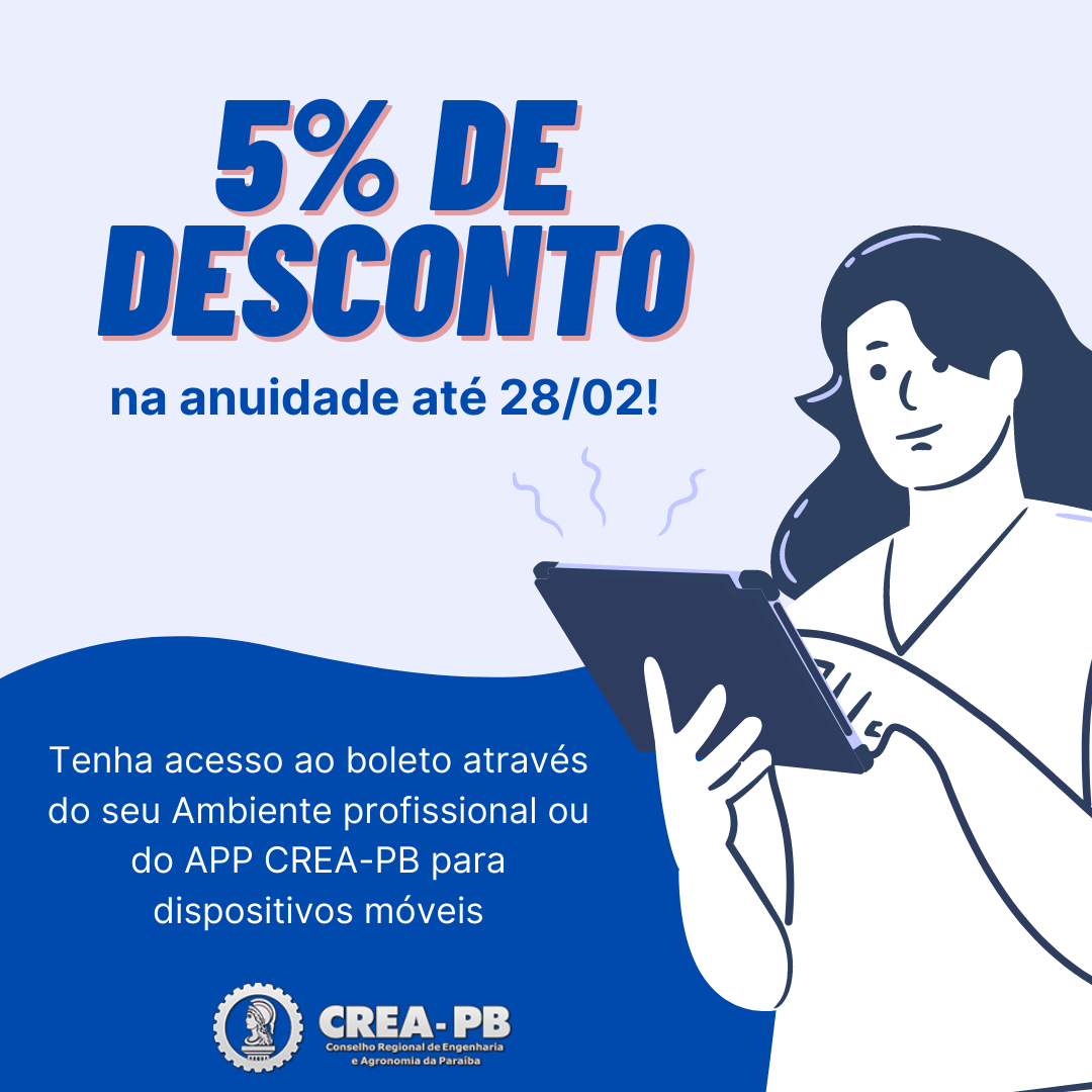 Profissionais e empresas têm 5% de desconto na anuidade até  28/02