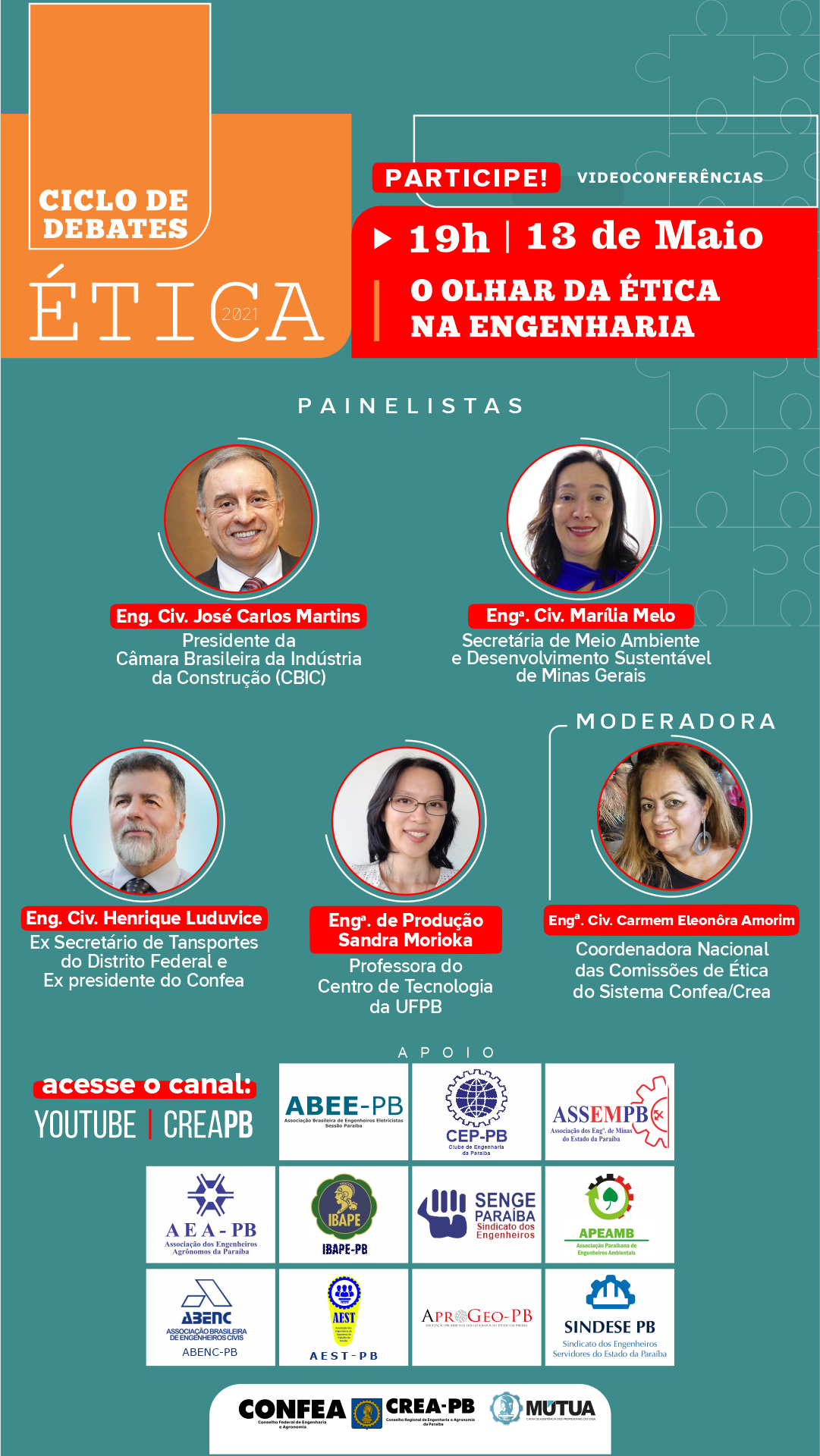 O Olhar da Ética na Engenharia é assunto da segunda live do Ciclo de Debates sobre Ética