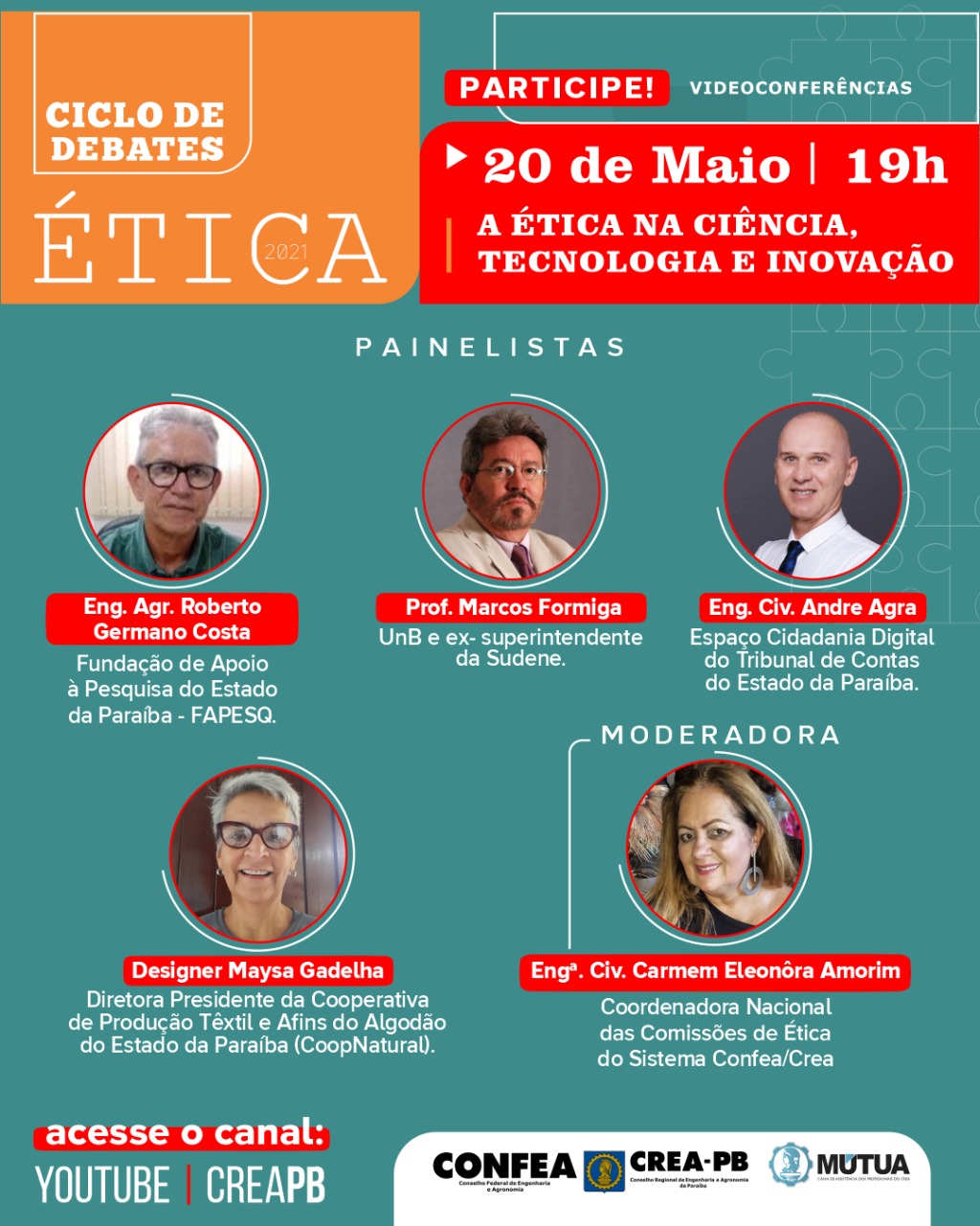 Live sobre Ética na Ciência, Tecnologia e Inovação acontece nesta quinta-feira(19)