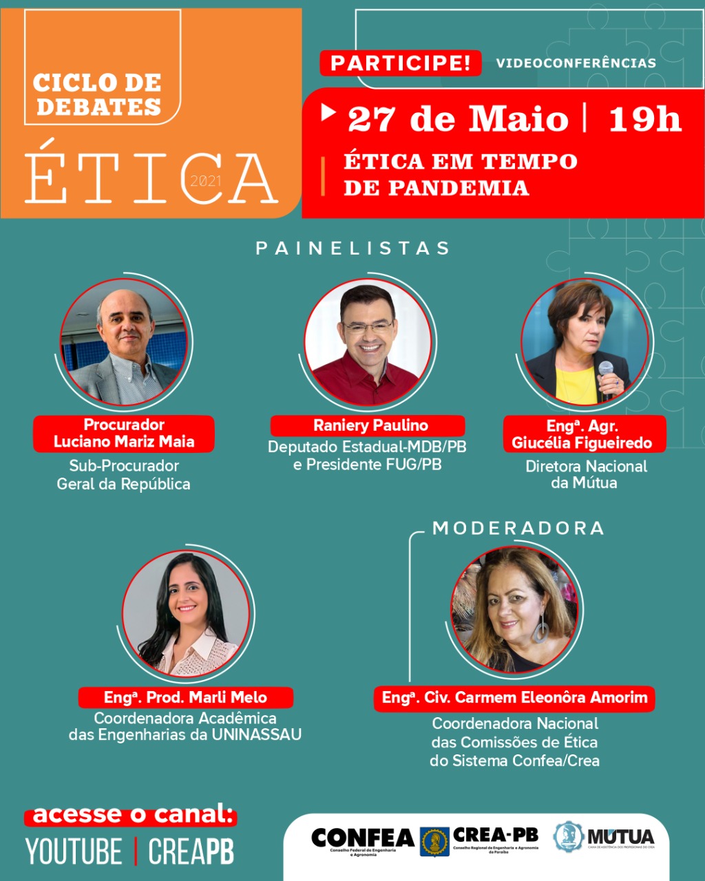 Última live do Ciclo de Debates sobre Ética acontece nesta quinta-feira (27)