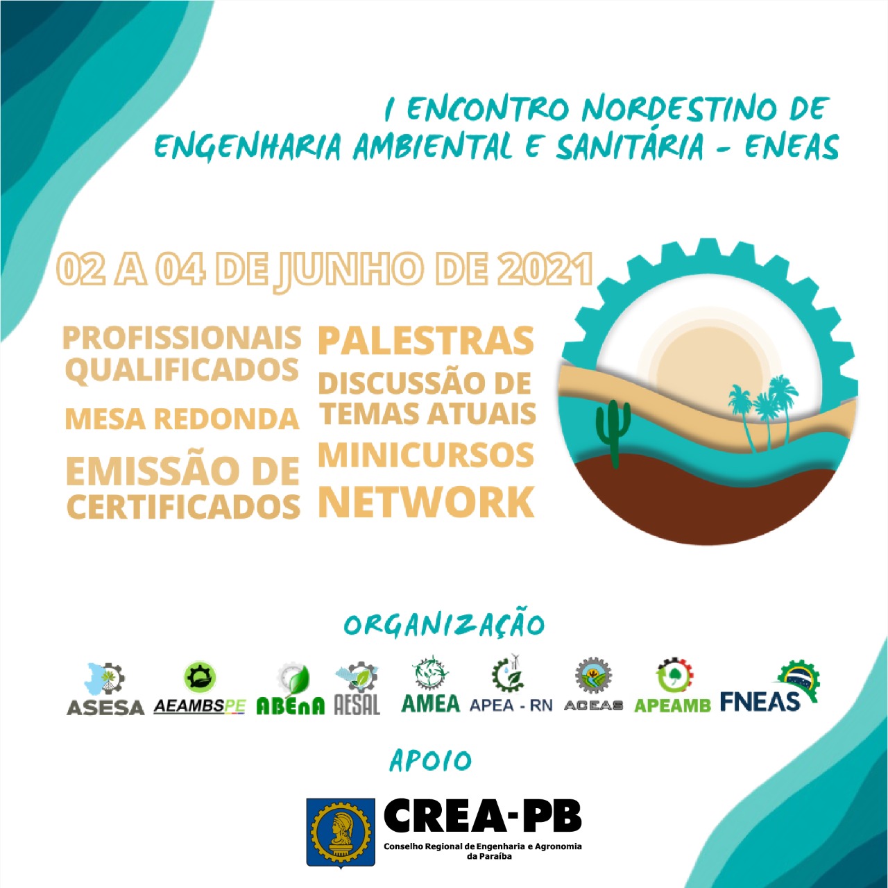 I Encontro Nordestino de Engenharia Ambiental e Sanitária acontece de 2 a 4 de junho