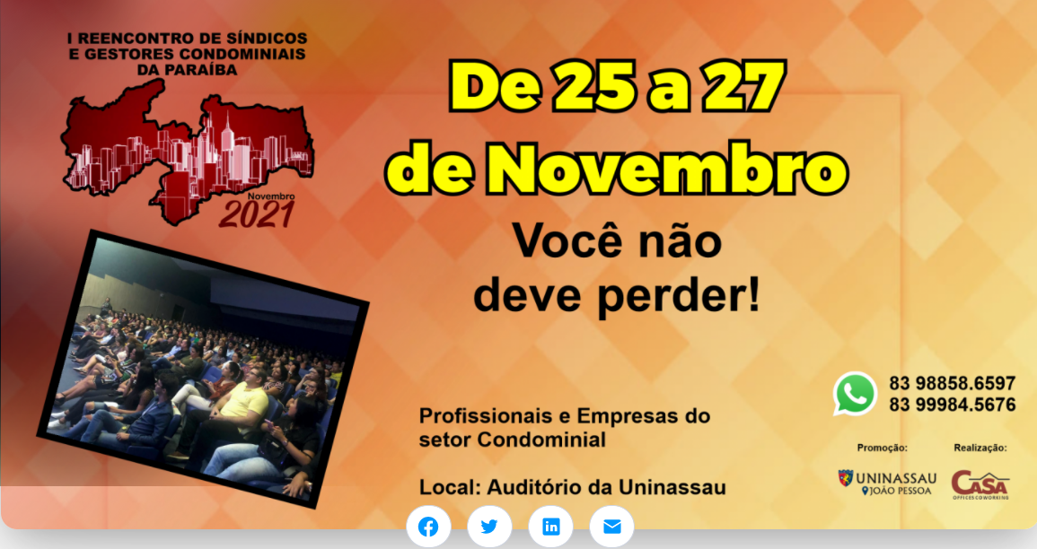 Crea-PB participa do I Reencontro de Síndicos e Gestores Condominiais da Paraíba