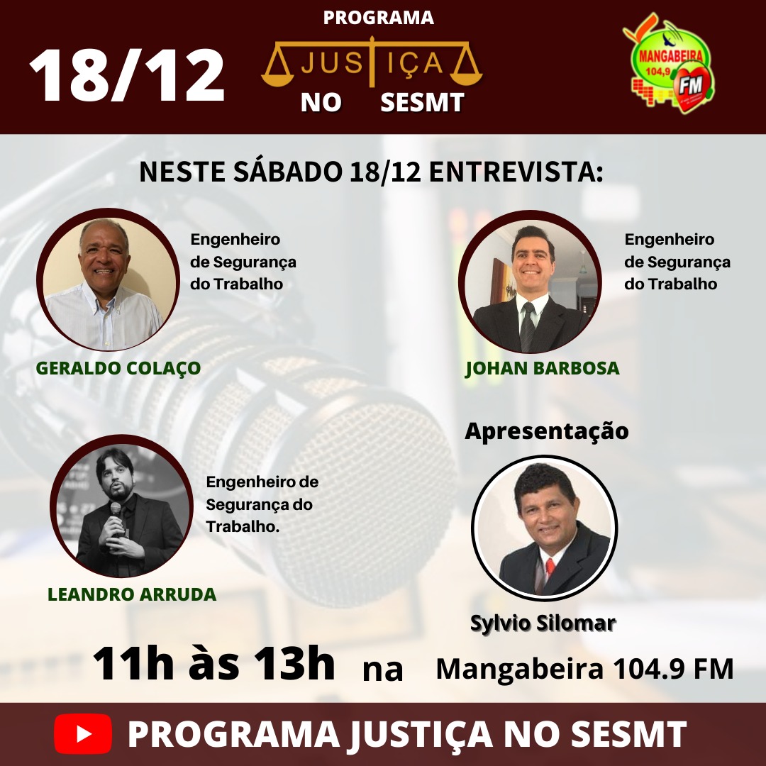 Programa Justiça no SESMT aborda ergonomia, PGR e treinamento de segurança do trabalho