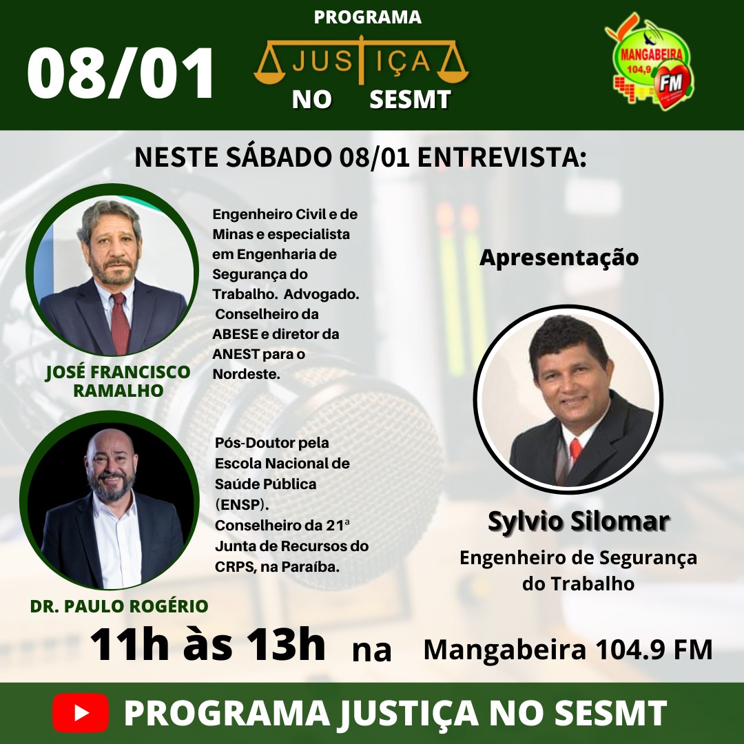 Primeiro programa Justiça no SESMT de 2022 é transmitido neste sábado