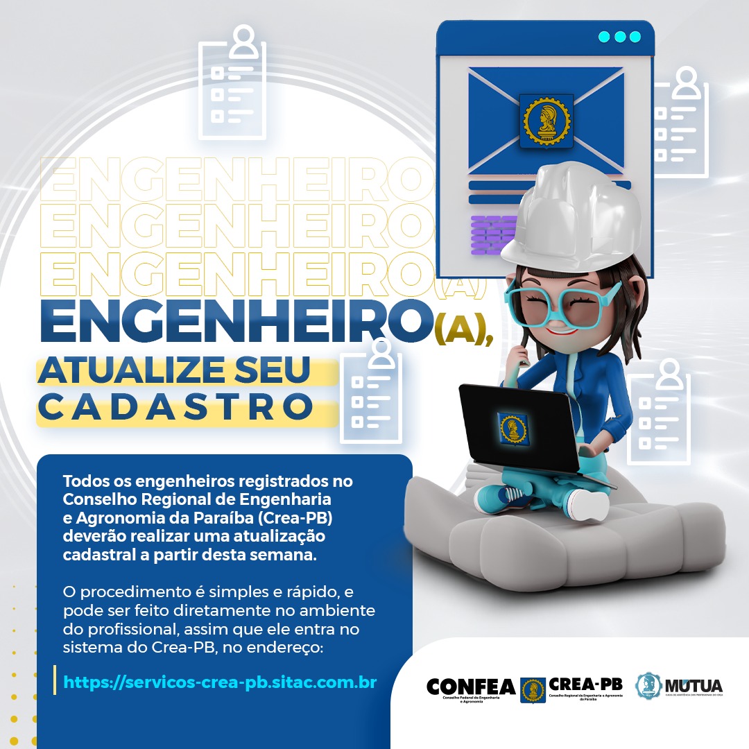 Crea-PB convoca profissionais para atualização de cadastro