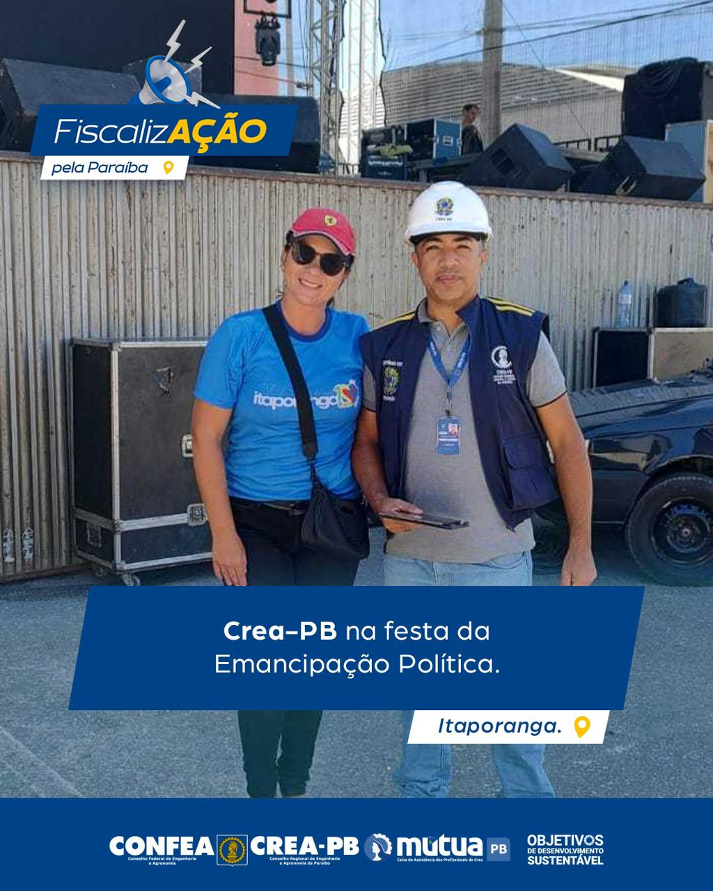 Fiscalização do CREA-PB contribui com a qualidade e segurança na festa de emancipação política de Itaporanga
