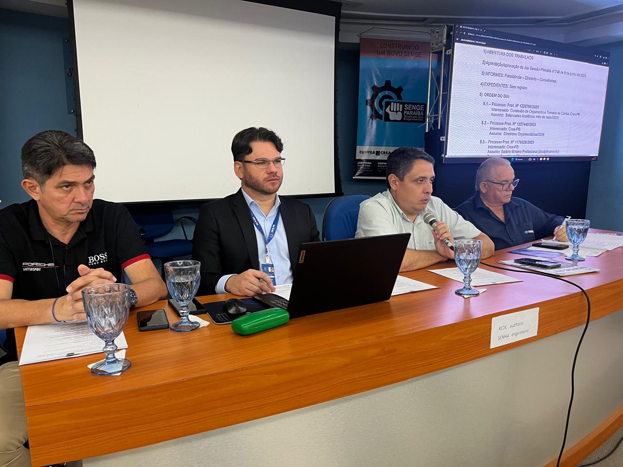Crea-PB realiza Sessão Plenária n.° 749
