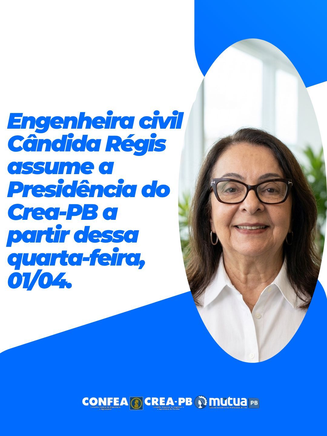 Engenheira Civil Cândida Régis assume interinamente a presidência do Crea-PB