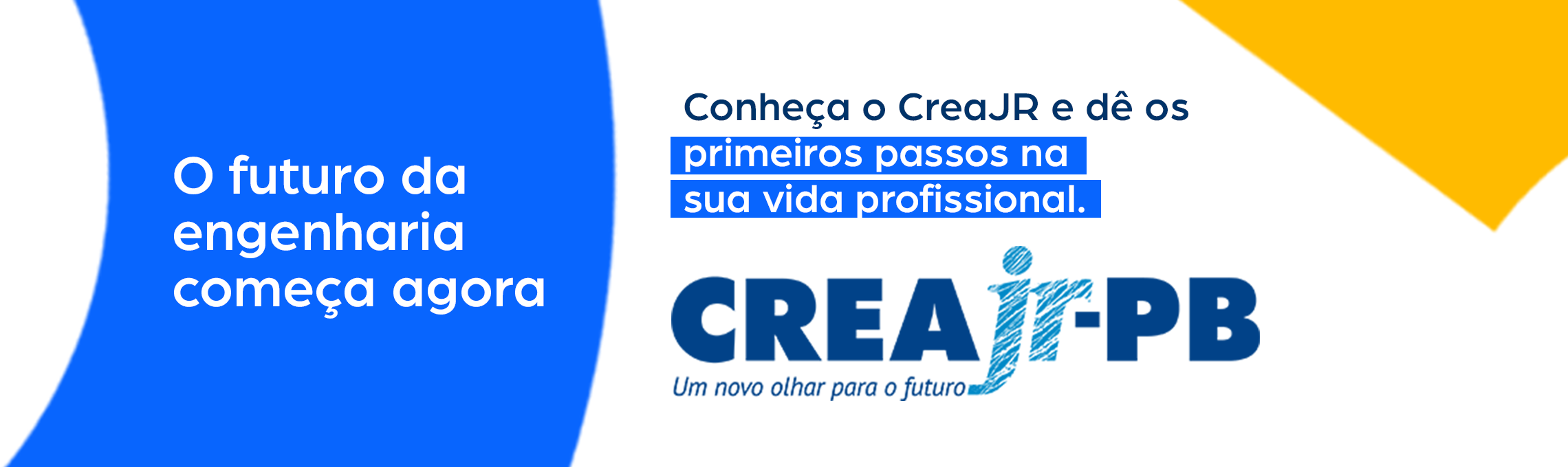 Vem com a gente, o futuro das profissões tecnológicas começa agora. Clique para fazer seu pré-cadastro no CreaJr-PB