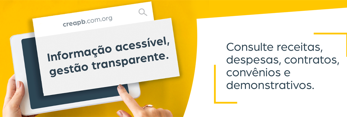Informação acessível, gestão transparente: consulte receitas, despesas, contratos, convênios e demonstrativos