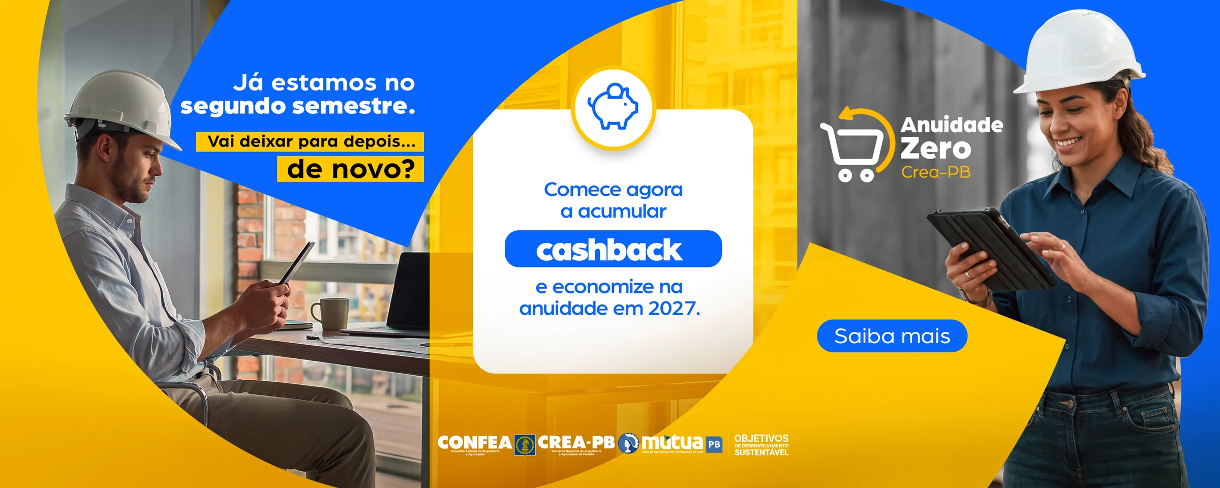 Anuidade Zero CREA-PB: acumule cashback e economize na anuidade de 2027