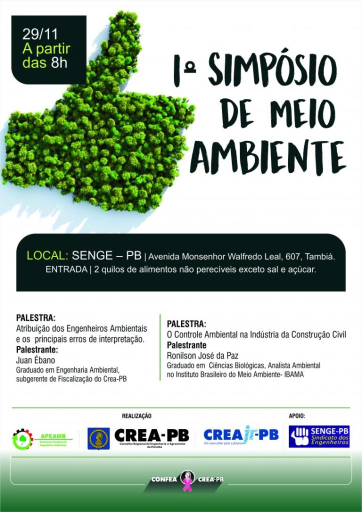 I Simpósio de Meio Ambiente @ Sindicato dos Engenheiros da Paraíba | Paraíba | Brasil