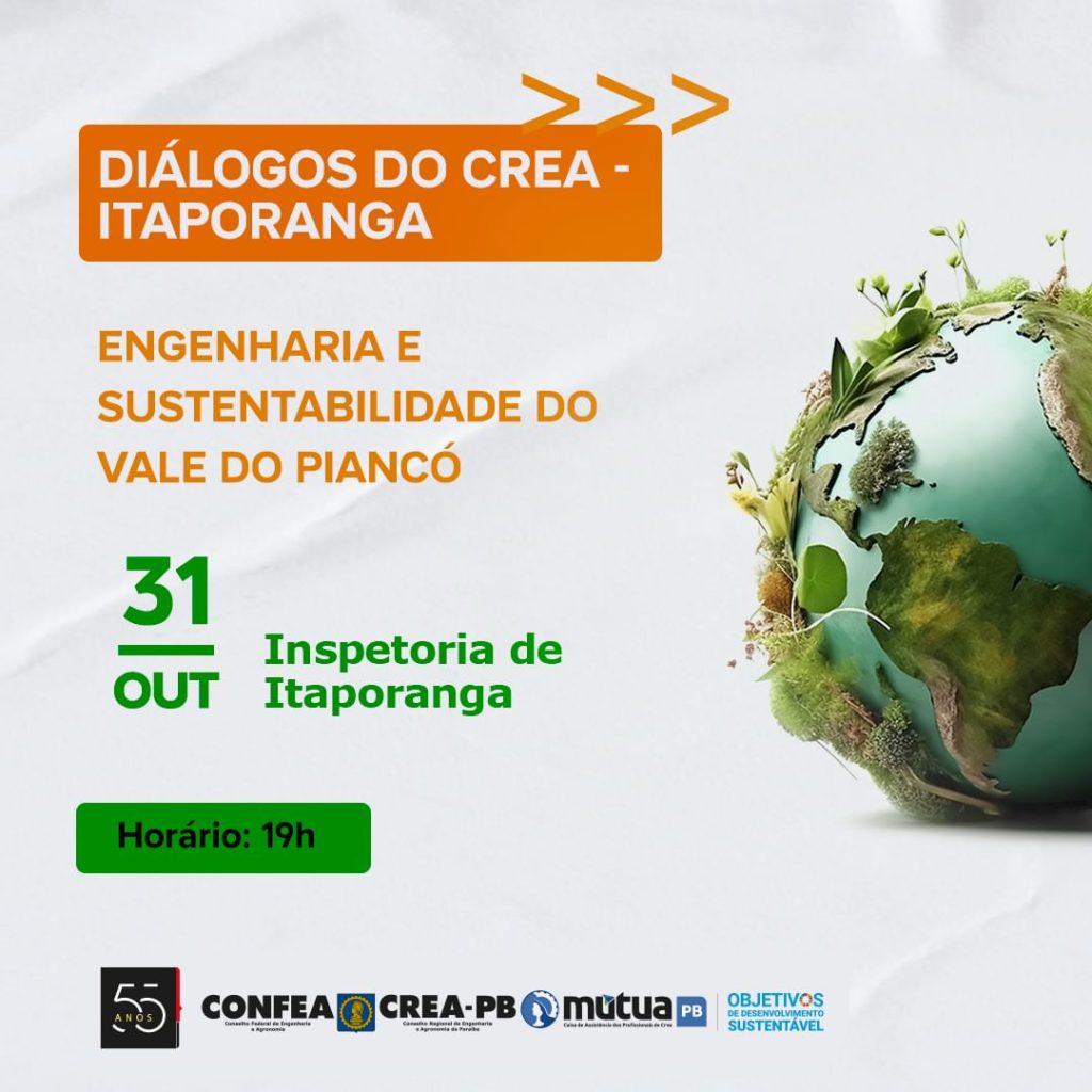 Diálogos do Crea Itaporanga - Engenharia e Sustentabilidade no Vale do Piancó @ Inspetoria de Itaporanga | Paraíba | Brasil